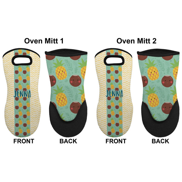 Pineapples and Coconuts Neoprene Oven Mitt - Set of 2 - Approval