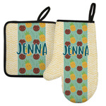 Pineapples and Coconuts Left Oven Mitt & Pot Holder Set w/ Name or Text