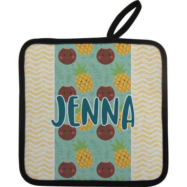Custom Pineapples and Coconuts Pot Holder w/ Name or Text
