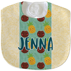 Pineapples and Coconuts Velour Baby Bib w/ Name or Text