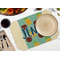 Pineapples and Coconuts Octagon Placemat - Single front (LIFESTYLE) Flatlay