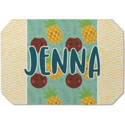 Pineapples and Coconuts Dining Table Mat - Octagon (Single-Sided) w/ Name or Text