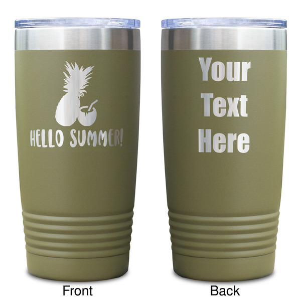 Pineapples and Coconuts Olive Polar Camel Tumbler - 20oz - Double Sided - Approval