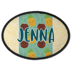 Pineapples and Coconuts Iron On Oval Patch w/ Name or Text