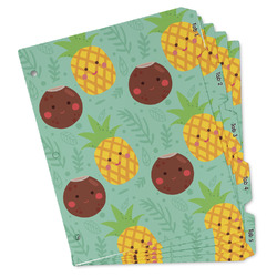 Pineapples and Coconuts Binder Tab Divider - Set of 5 (Personalized)