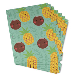 Pineapples and Coconuts Binder Tab Divider - Set of 6 (Personalized)