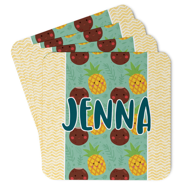 Custom Pineapples and Coconuts Paper Coasters (Personalized)