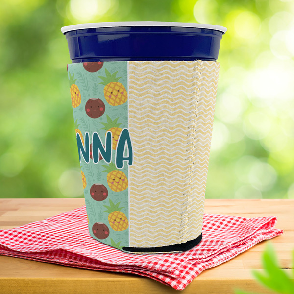 Pineapples and Coconuts Party Cup Sleeves - with bottom - Lifestyle