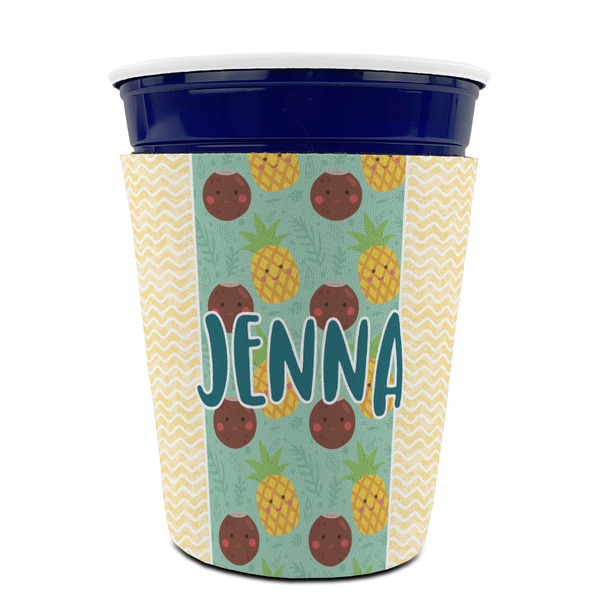 Pineapples and Coconuts Party Cup Sleeves - without bottom - FRONT (on cup)