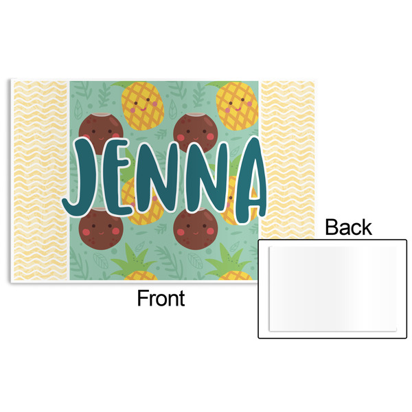 Pineapples and Coconuts Disposable Paper Placemat - Front & Back