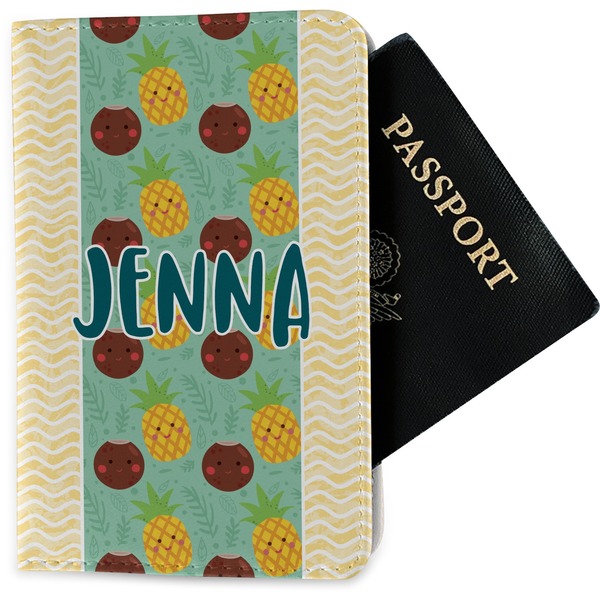 Custom Pineapples and Coconuts Passport Holder - Fabric (Personalized)