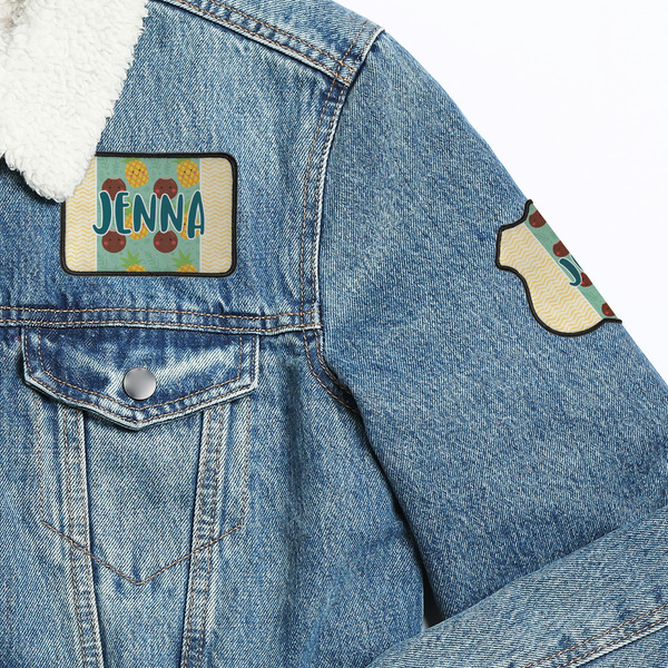 Pineapples and Coconuts Patches Lifestyle Jean Jacket Detail