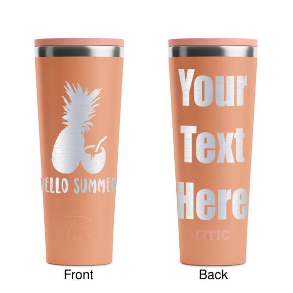 Pineapples and Coconuts Peach RTIC Everyday Tumbler - 28 oz. - Front and Back