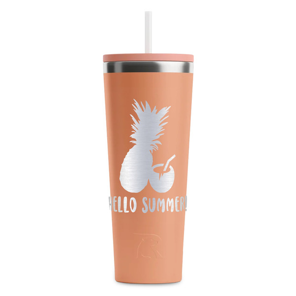 Pineapples and Coconuts Peach RTIC Everyday Tumbler - 28 oz. - Front