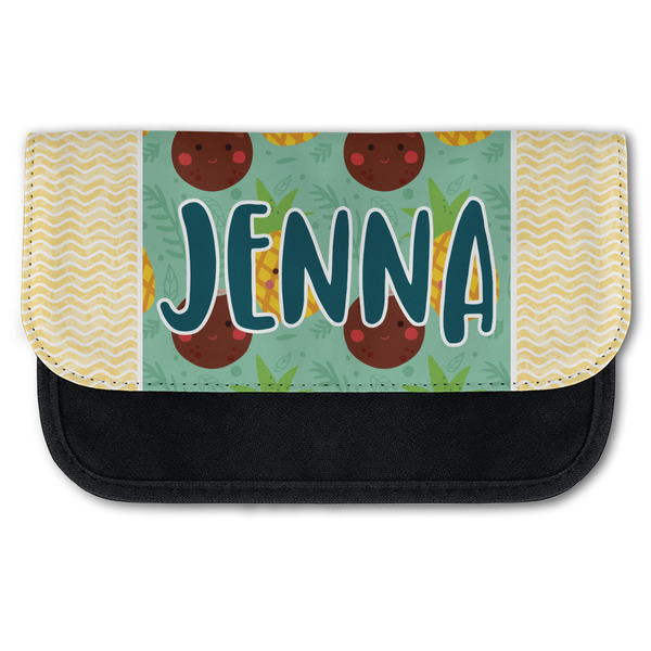 Custom Pineapples and Coconuts Canvas Pencil Case w/ Name or Text