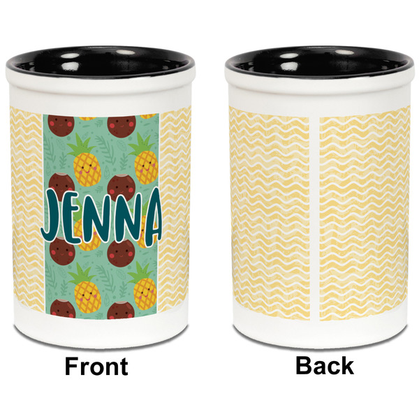 Pineapples and Coconuts Pencil Holder - Black - approval