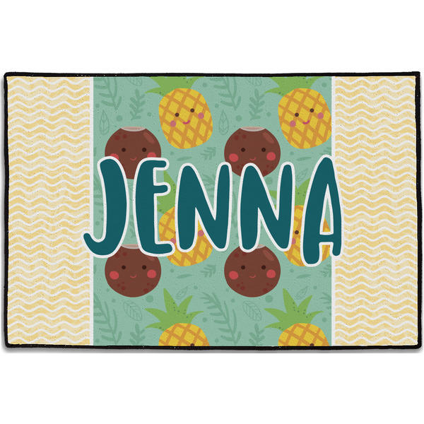 Custom Pineapples and Coconuts Door Mat - 36"x24" (Personalized)