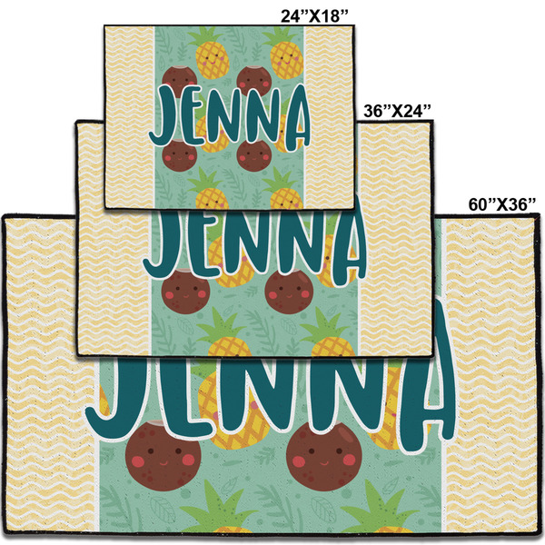 Pineapples and Coconuts Personalized Door Mat - Group Parent IMF
