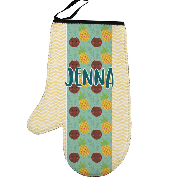 Custom Pineapples and Coconuts Left Oven Mitt (Personalized)
