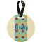 Pineapples and Coconuts Personalized Round Luggage Tag