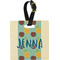 Pineapples and Coconuts Plastic Luggage Tag - Square w/ Name or Text