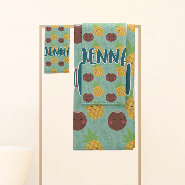 Pineapples and Coconuts Personalized Towel Set