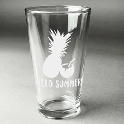 Pineapples and Coconuts Pint Glass - Engraved (Single) (Personalized)
