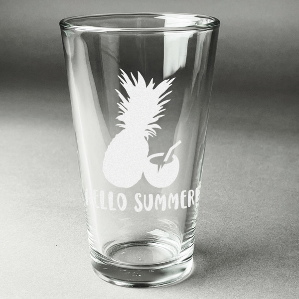 Custom Pineapples and Coconuts Pint Glass - Engraved (Single) (Personalized)