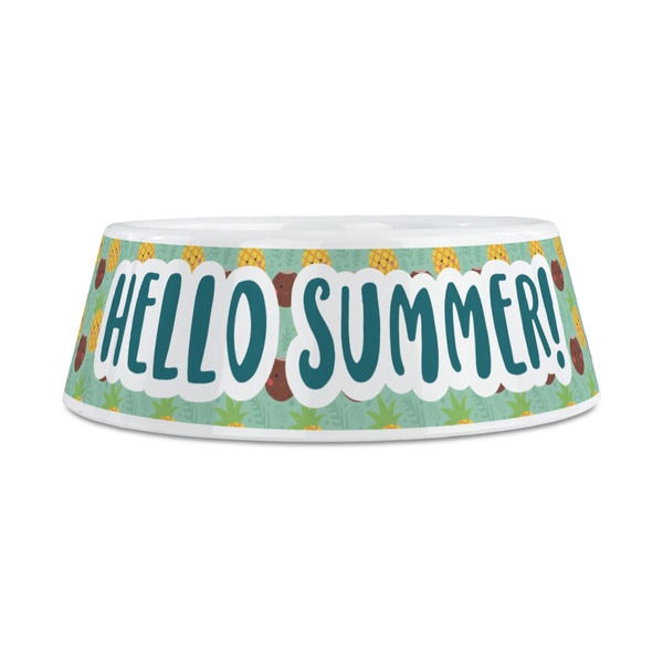 Pineapples and Coconuts Plastic Dog Bowls - Medium - FRONT