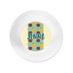 Pineapples and Coconuts Plastic Party Appetizer & Dessert Plates - 6" (Personalized)