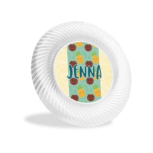 Custom Pineapples and Coconuts Plastic Party Appetizer & Dessert Plates - 6" (Personalized)
