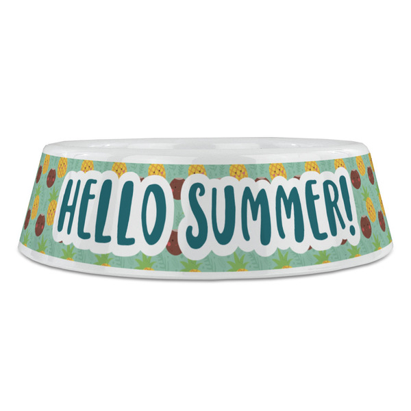 Pineapples and Coconuts Plastic Pet Bowls - Large - FRONT