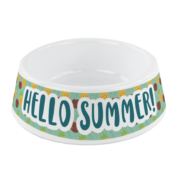 Custom Pineapples and Coconuts Plastic Dog Bowl - Small (Personalized)