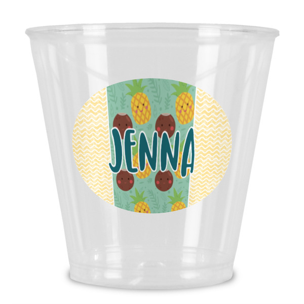 Custom Pineapples and Coconuts Plastic Shot Glass (Personalized)