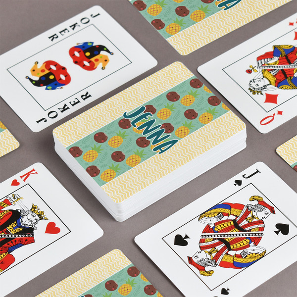 Pineapples and Coconuts Playing Cards - Front & Back View