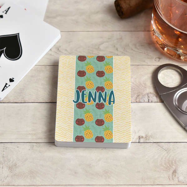 Pineapples and Coconuts Playing Cards - In Context