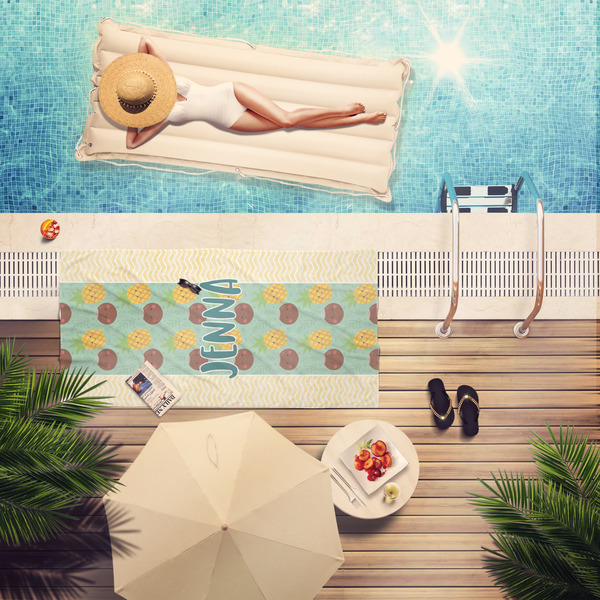 Pineapples and Coconuts Pool Towel Lifestyle