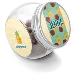 Pineapples and Coconuts Puppy Treat Jar (Personalized)