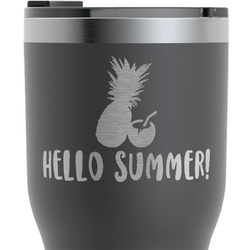 Pineapples and Coconuts RTIC Tumbler - Black - Engraved Front & Back (Personalized)