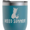 Pineapples and Coconuts RTIC Tumbler - Dark Teal - Close Up