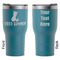 Pineapples and Coconuts RTIC Tumbler - Dark Teal - Double Sided - Front & Back