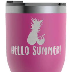 Pineapples and Coconuts RTIC Tumbler - Magenta - Laser Engraved - Double-Sided (Personalized)