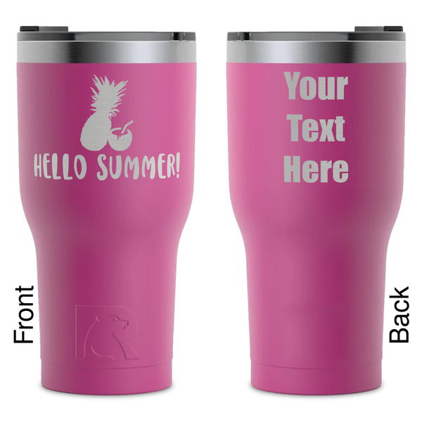 Custom Pineapples and Coconuts RTIC Tumbler - Magenta - Laser Engraved - Double-Sided (Personalized)