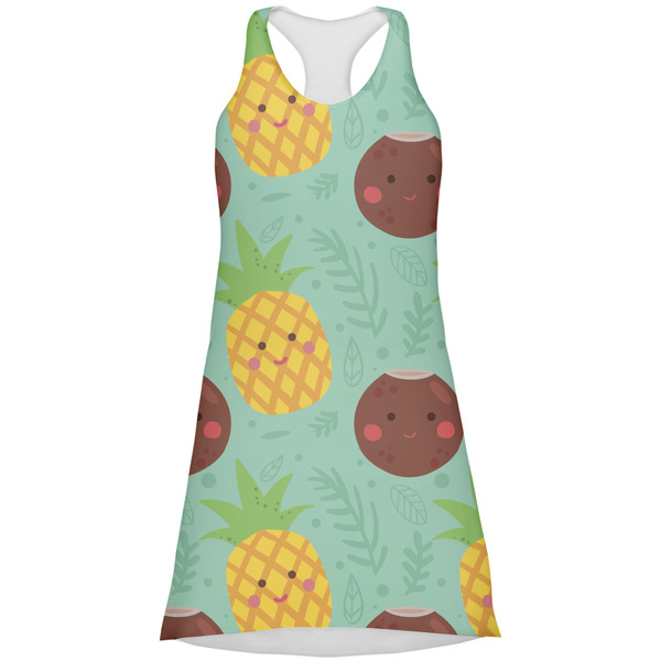 Custom Pineapples and Coconuts Racerback Dress - Medium