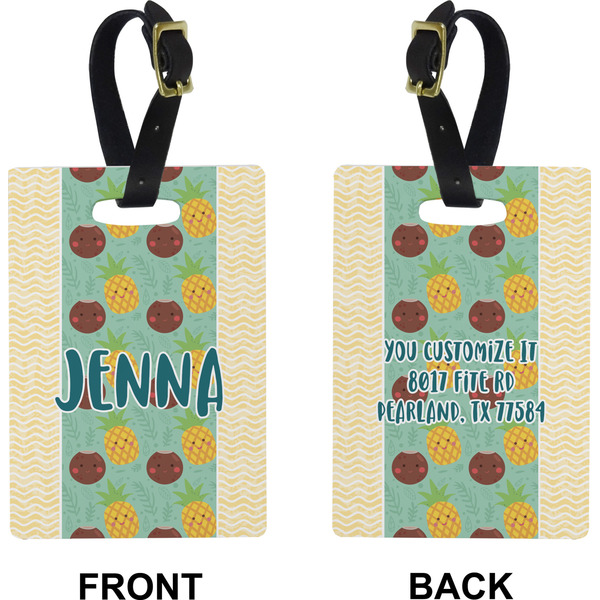 Pineapples and Coconuts Rectangle Luggage Tag (Front + Back)