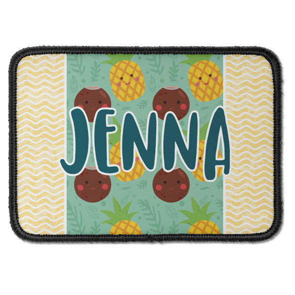 Custom Pineapples and Coconuts Iron On Rectangle Patch w/ Name or Text