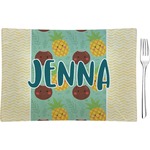 Pineapples and Coconuts Rectangular Glass Appetizer / Dessert Plate - Single or Set (Personalized)