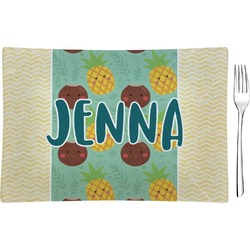 Pineapples and Coconuts Rectangular Glass Appetizer / Dessert Plate - Single or Set (Personalized)