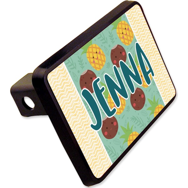 Custom Pineapples and Coconuts Rectangular Trailer Hitch Cover - 2" (Personalized)