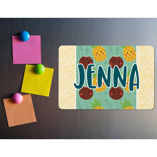 Pineapples and Coconuts Rectangular Fridge Magnet - LIFESTYLE